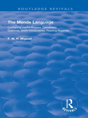 cover image of The Mende Language